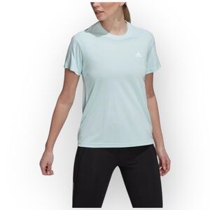 EUC Adidas Women’s Golf Shirt Medium Blue Performance Tee Lightweight Logo